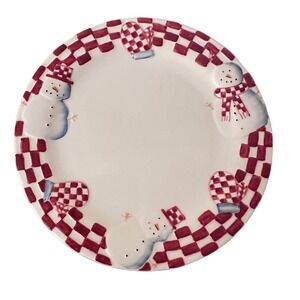 Bath Body Works Holiday 1998 Snowman Vintage Christmas Plate Festive